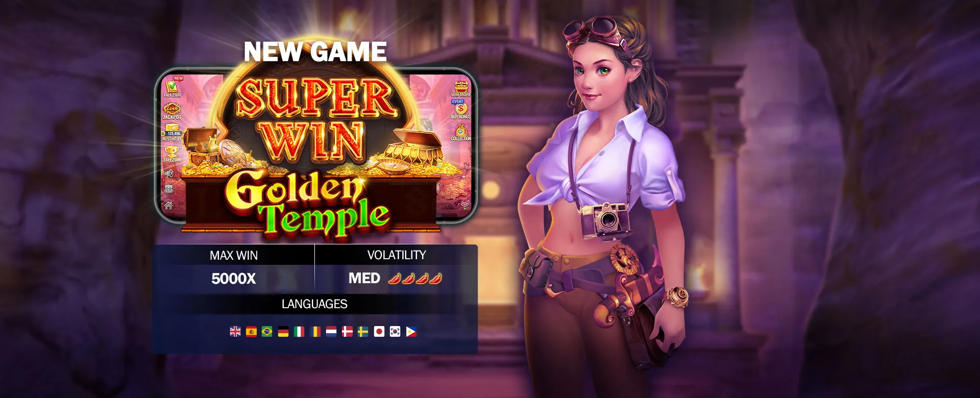 PH365 Arcade Games Hero Image with Golden Design